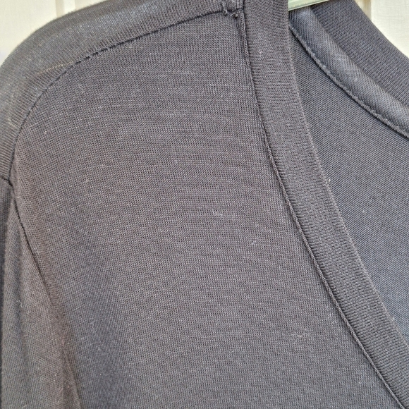 LOGO by Lori Goldstein Dress Knee Length Lace Hem Black SzXL Knit Flawless - Picture 6 of 10